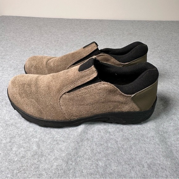 Merrell Other - Merrell Jungle Moc Mens Taupe Suede Slip On Hiking Shoes Loafers Missing Insoles